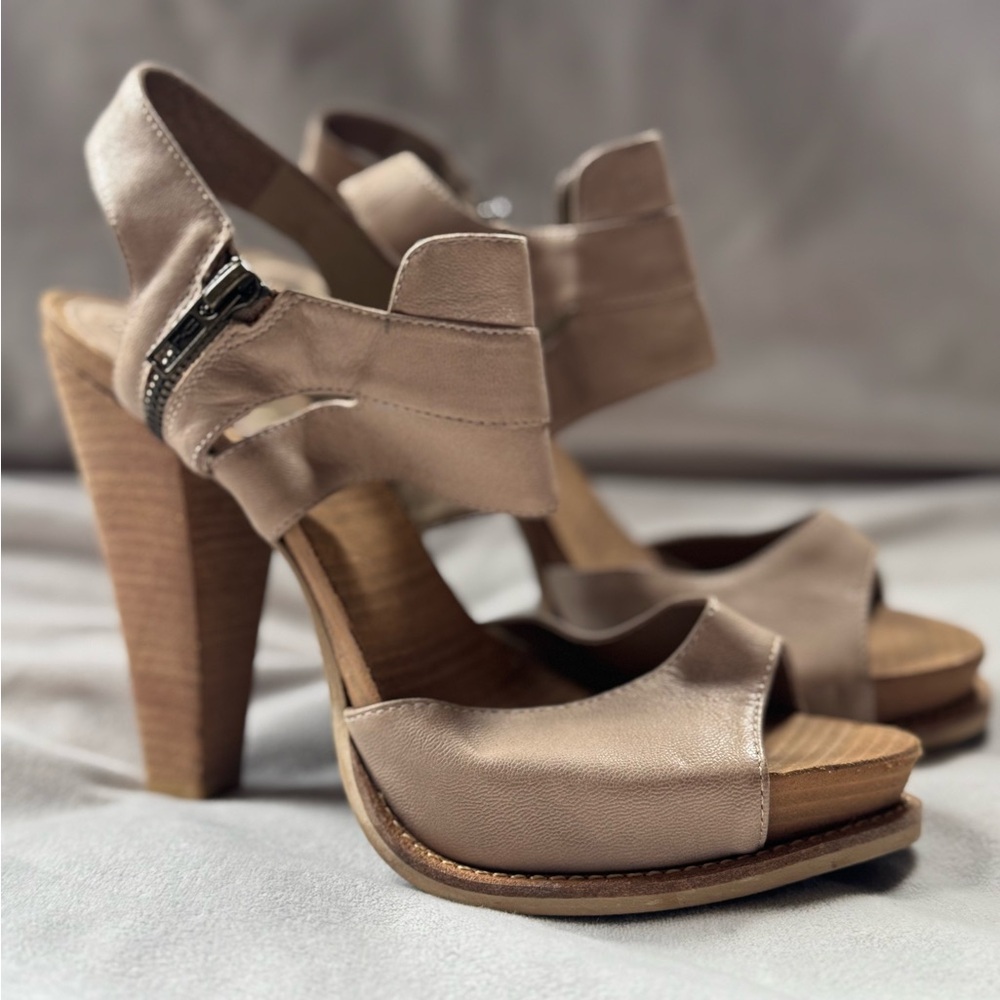 Chic Taupe High Heel Sandals